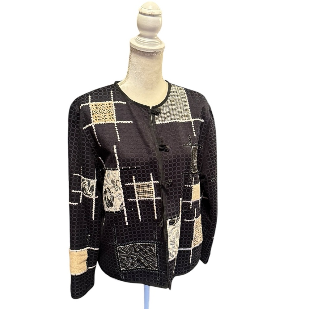 Allure Black Patchwork Floral Jacket S - image 1